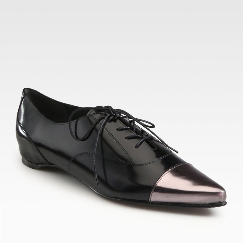 Stuart Weitzman Black & Silver Devon Oxfords - image 7